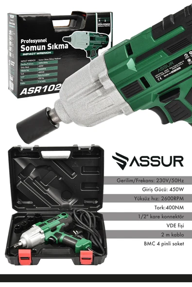 Assur Elektrikli Somun Sıkma Sökme Makinesi 450W - 3