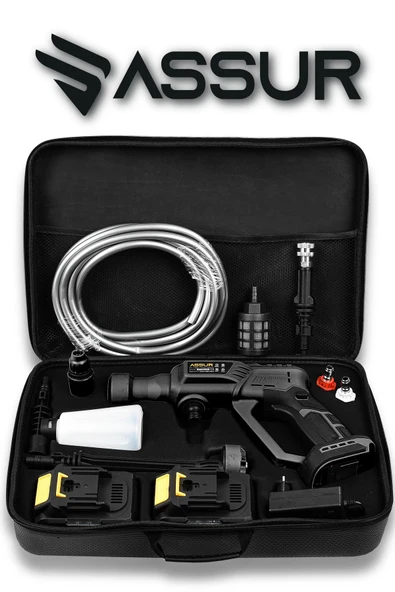 Assur 21V Kömürsüz Motor Yüksek Basınçlı Akülü Oto Araba Yıkama Makinesi Şarjlı - 5