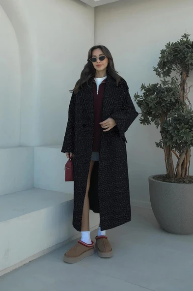 Salaş Balık Sırtı Desenli Kaşe Kaşmir Kaban astarlı - 2