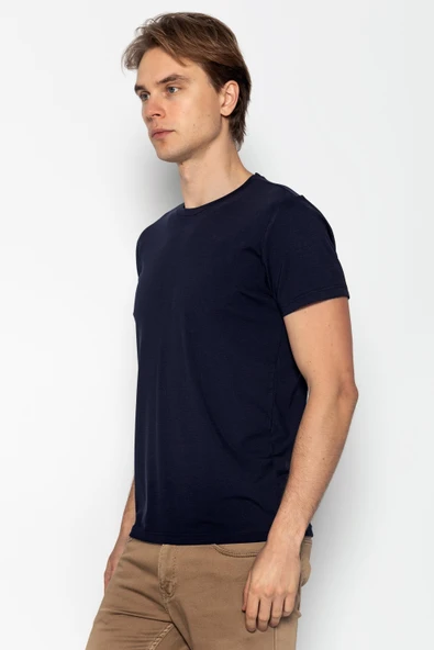 Erkek Bisiklet Yaka Extra Soft Regular Fit Kısa Kollu Tişört - 9