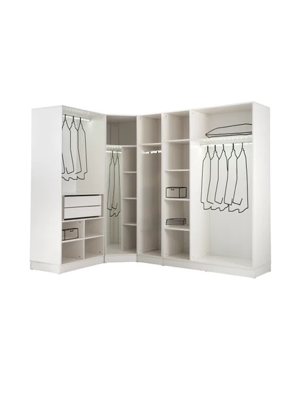Dicle Köşe Gardırop %100 MDF - 2