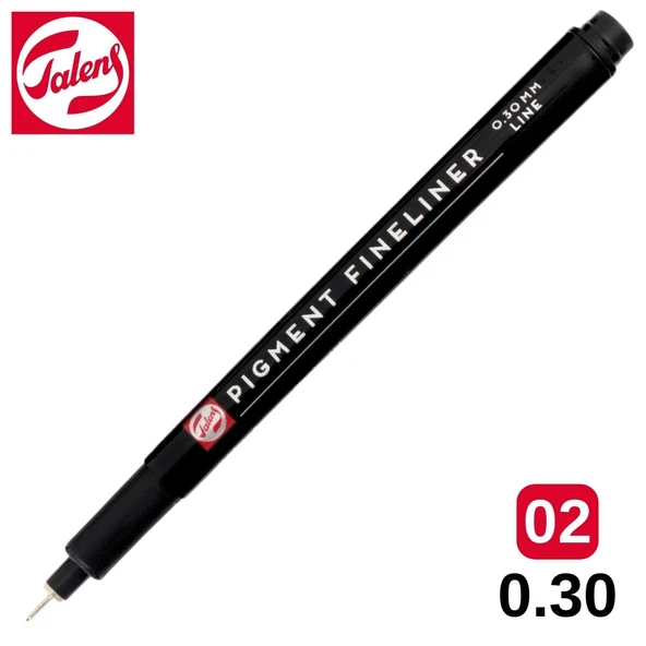 Talens Pigment Fineliner Teknik Çizim Kalemi Siyah 02 (0.30mm) /