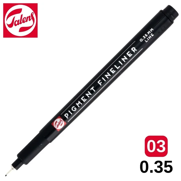 Talens Pigment Fineliner Teknik Çizim Kalemi Siyah 03 (0.35mm) / ürün görseli