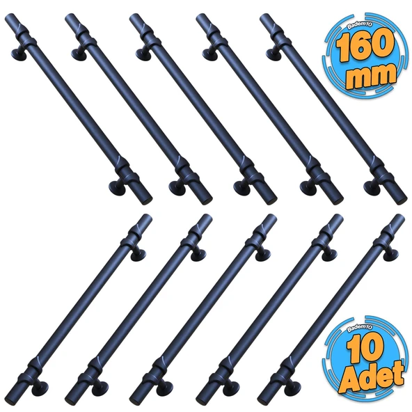 10 Adet Maça Siyah Metal Kulp 160 mm-16 cm Mobilya Çekmece Mutfak Dolabı Dolap Kulpları Kulbu Kulpu