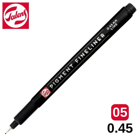 Talens Pigment Fineliner Teknik Çizim Kalemi Siyah 05 (0.45mm) /