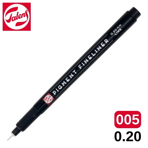 Talens Pigment Fineliner Teknik Çizim Kalemi Siyah 005 (0.20mm) /