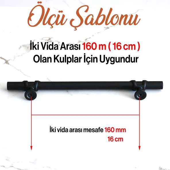 10 Adet Maça Siyah Metal Kulp 160 mm-16 cm Mobilya Çekmece Mutfak Dolabı Dolap Kulpları Kulbu Kulpu - 3