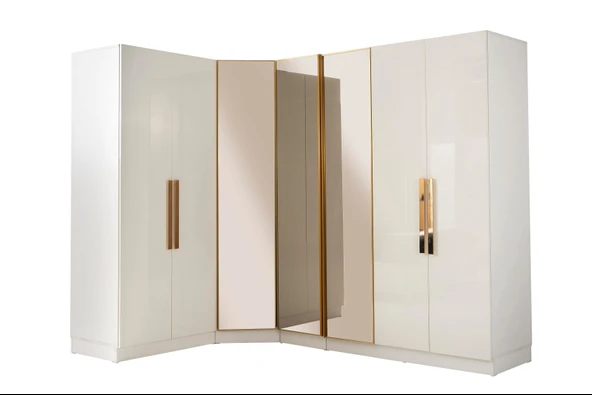 Dicle Köşe Gardırop %100 MDF | Ücretsiz Teslimat ve Kurulum