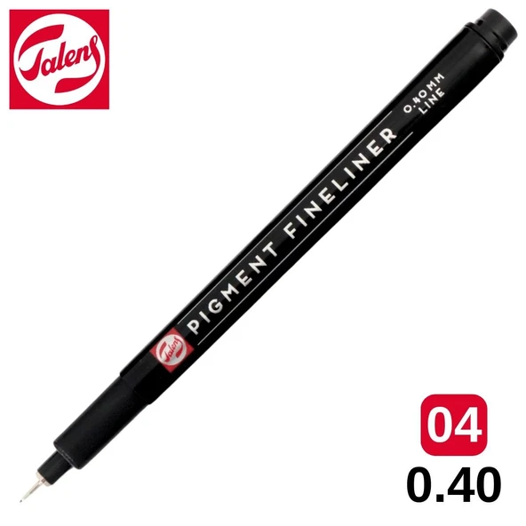 Talens Pigment Fineliner Teknik Çizim Kalemi Siyah 04 (0.40mm) /