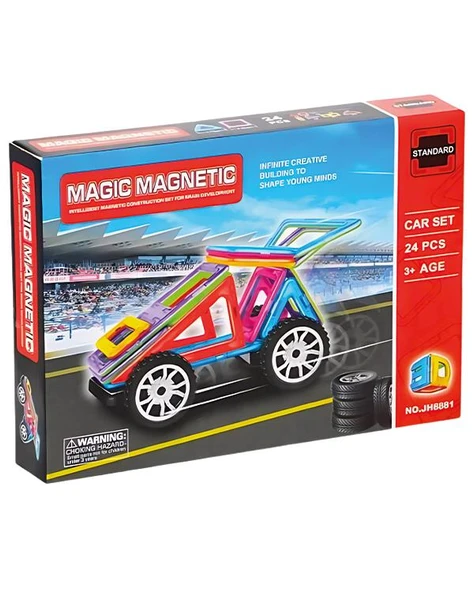 Kızılkaya Oyuncak Magic Magnetic Araba 24 Parça JH8881