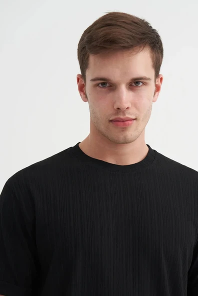 Cazador Bisiklet Yaka Regular Fit Dokulu Tişört - Resim 2