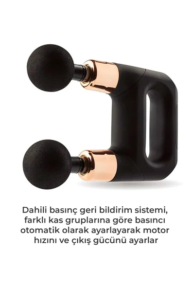 Relax Çift Başlıklı Darbeli Titreşimli Sporcu Şarjlı Masaj Tabancası Spor Aleti - 4