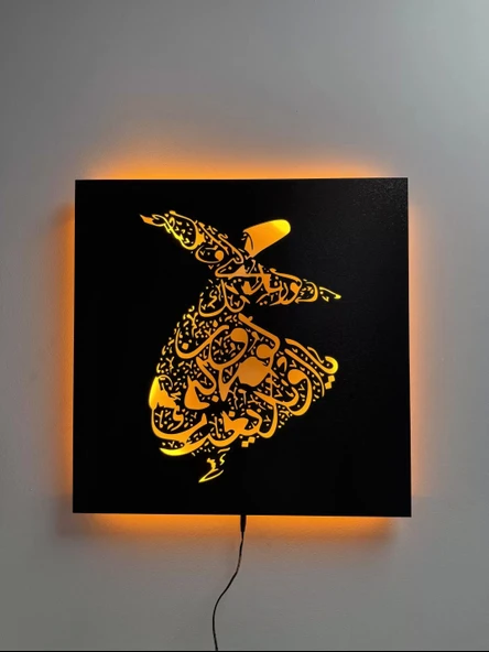 Mevlana Led Işıklı Tablo
