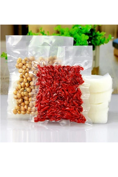 17x25, 100 Adet Tırtıklı Vakum Makinesi Poşeti - 4