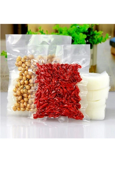 17x25, 150 Adet Tırtıklı Vakum Makinesi Poşeti- Torbası - 4