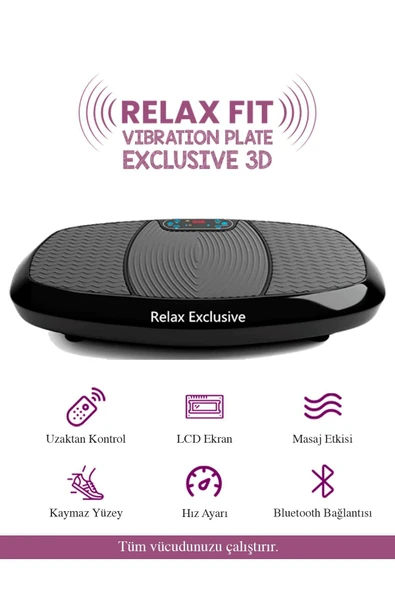 Relax Exclusive 3d Vibration Plate Titreşimli Spor Egzersiz Fitness Aleti Cihazı