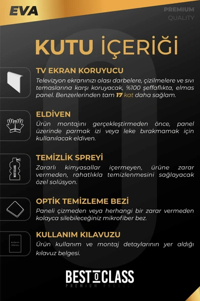 Bestoclass Eva Supersonic 88'' Gerçek Kırılmaz TV Ekran Koruyucu - Resim 5
