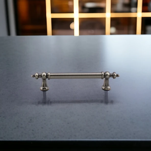 Osmanlı Antik Nikel Metal Kulp 128 mm Mobilya Çekmece Mutfak Dolabı Dolap Kapak Kulpları Kulb Kulpu - 4