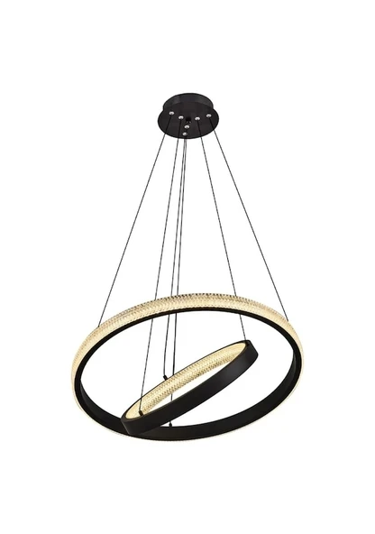 İkili Sarkıt Avize Siyah Salon ve Ledli Avize - Resim 3