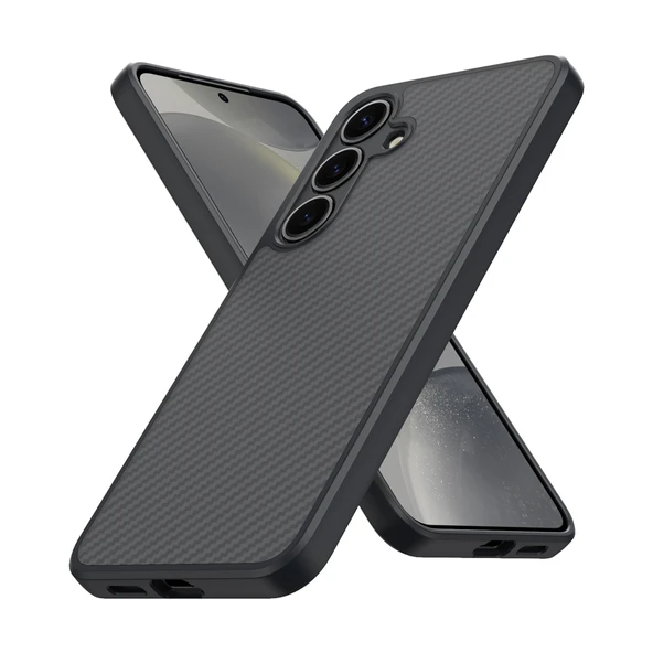 Galaxy S25 Plus Kılıf M-safe Şarj Özellikli Karbon Fiber Tasarımlı Zore Elnino Kapak - 4