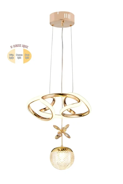Helezyon Papatya Modern Sarkıt Salon Avize ve Ledli Avize - 4