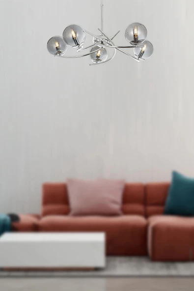 5'li Klasik Avize Krom ürün görseli 1