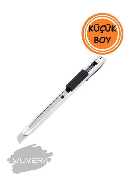 WUVERA Ince Metal Gövdeli Maket Bıçağı / Falçata Küçük Boy - Cep Tipi Mini İnce Maket Bıçağı 9mm - 3