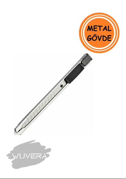 WUVERA Ince Metal Gövdeli Maket Bıçağı / Falçata Küçük Boy - Cep Tipi Mini İnce Maket Bıçağı 9mm - 2
