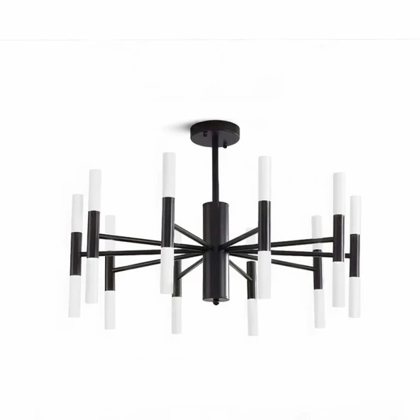 Ledli Plafonyer Modern Aydınlatma Siyah Sarkıt Ledli Salon Avize - 3