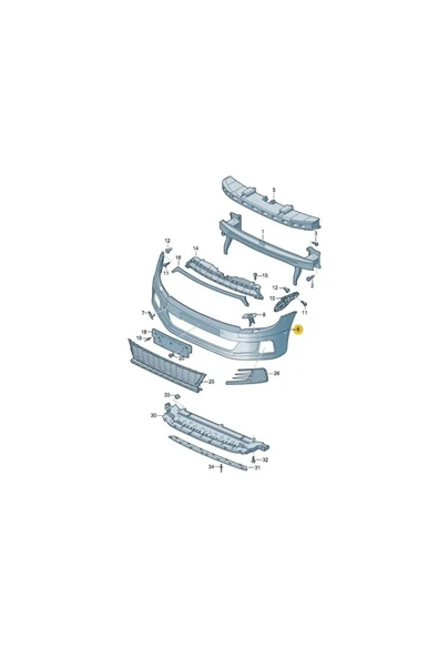 gkl 1k8807221n Vw Scirocco 2015-2019 R Line Ön Tampon - 2