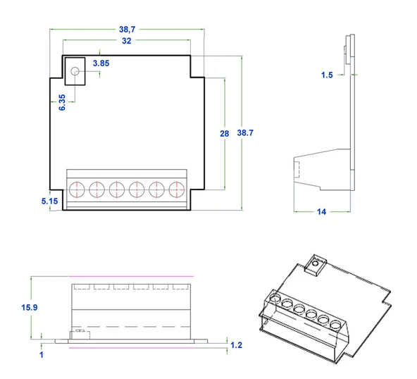 Plastik Elektronik Proje Kutusu 43x43x20mm Beyaz Elektronik Devre Prototip Wifi Iot Ble Akıllı Ev Buton Ses Zil Kapı Giriş Otomasyon - Resim 3