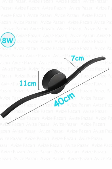 Solo Led Aplik Siyah, Duvar Aplik, Salon Aplik, Işyeri Aplik, Cafe Aplik, Otel Aplik, Bar Aplik - 4