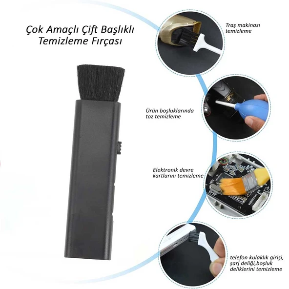 2in1 Oto Detaylı Temizlik Fırçası Araç içi Detay Fırça Araba Torpido Bakım Çift Yönlü Mini Fırça - 2