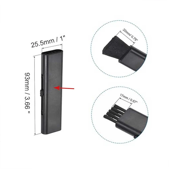 2in1 Oto Detaylı Temizlik Fırçası Araç içi Detay Fırça Araba Torpido Bakım Çift Yönlü Mini Fırça - 4