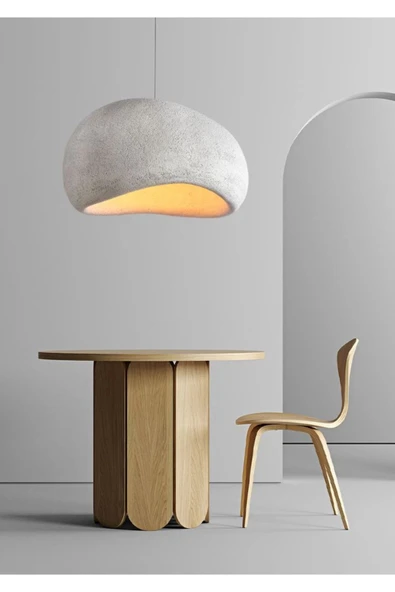 Modern Tasarım Beton Avize İskandinav 350mm Çap Antrasit Gri - 2