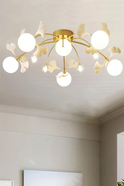 Ivy 6 Lı Plafonyer Sarı Salon Avize - 2