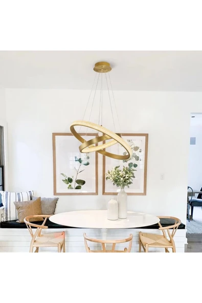 İkili Sarkıt Avize Eskitme Salon Ledli Avize - 2