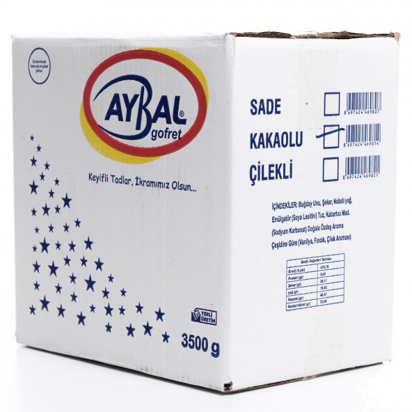 Aybal Taze Çıtır Gofret Sade-Kakaolu 3500 G - 2