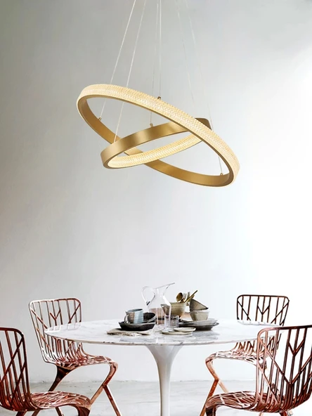 İkili Sarkıt Avize Eskitme Salon Ledli Avize