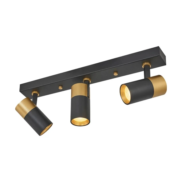 Üçlü Modern Siyah Gold Spot Avize - 3