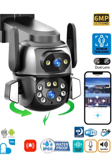 MPIA HİNA DUAL LENS 360° HAREKETLİ WİFİ WATERPROOF AKILLI IP GÜVENLİK KAMERASI (CARECAMPRO) UYGULAMA