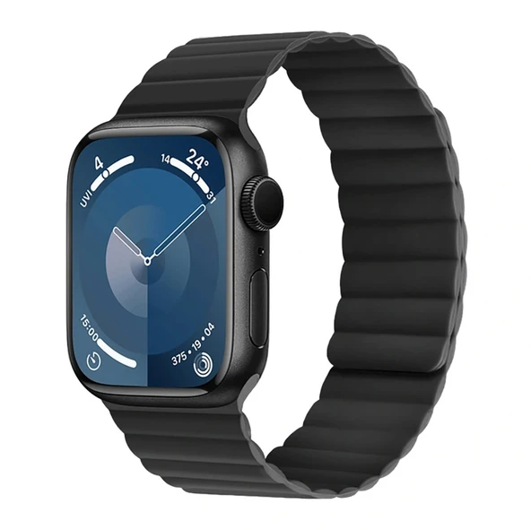 Apple Watch 10 46mm Kordon Raptic Magnetik Tak Çıkar Silikon Strap Kayış - 2