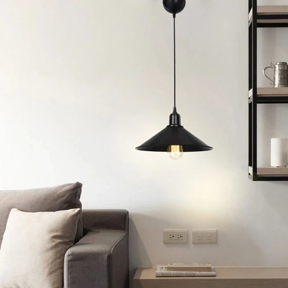 Sarkıt Avize Siyah Renkli Oturma Odası Avize - Resim 2