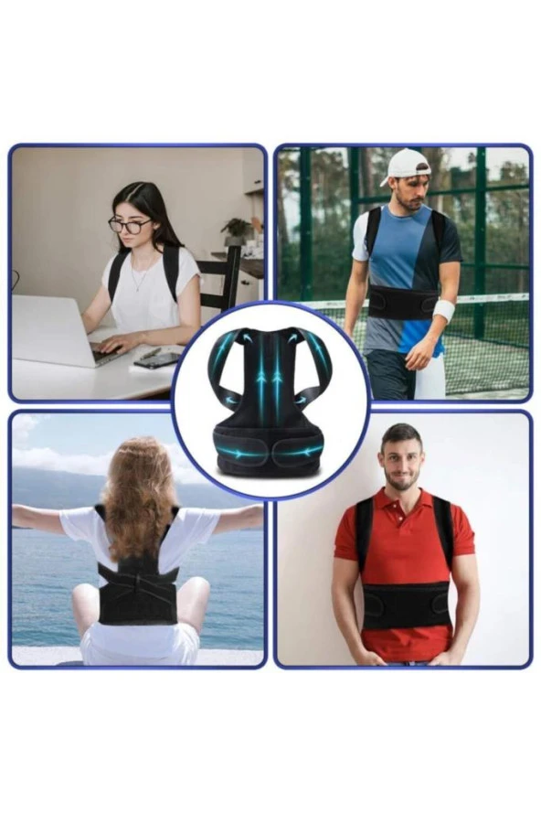 Dik Duruş Durma Ortopedik Bel Ve Sırt Destek Korsesi Medikal Kamburluk Önleyici Sırt Omuz Korsesi - Resim 4