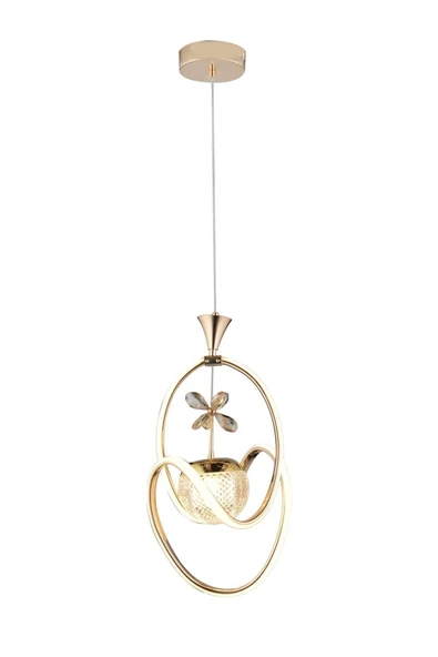 Badem Modern Sarkıt Led Avize 3 Renk Toplu Kelebek Taşlı Gold Kaplamalı - 6