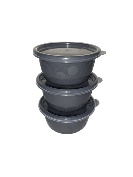 Hobby Life Tick Tock Hava Sızdırmaz Saklama Kabı 3'lü Set 3 x 250 ML Antrasit - 2