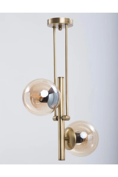 Libya Eskitme Kaplama Bal Camlı Salon Avize - Resim 2