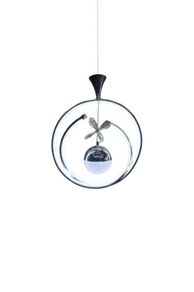 Sonsuz Tekli Kristal Toplu Krom Led Aydınlatma 3 Renkli Işık - 4