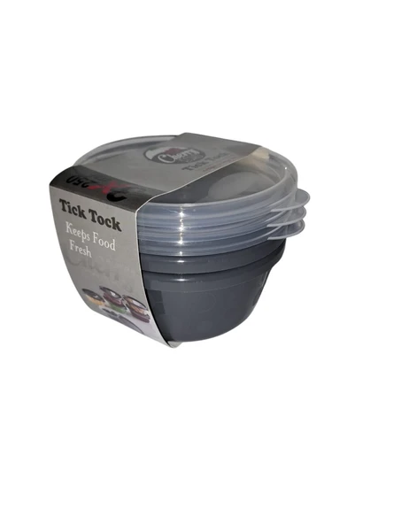 Hobby Life Tick Tock Hava Sızdırmaz Saklama Kabı 3'lü Set 3 x 250 ML Antrasit - 3