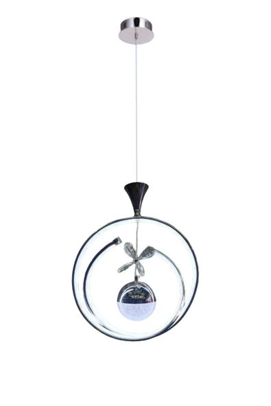 Sonsuz Tekli Kristal Toplu Krom Led Aydınlatma 3 Renkli Işık - 3